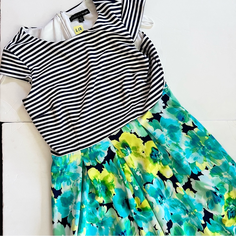 Madison Leigh Floral/Stripes Dress Size 14